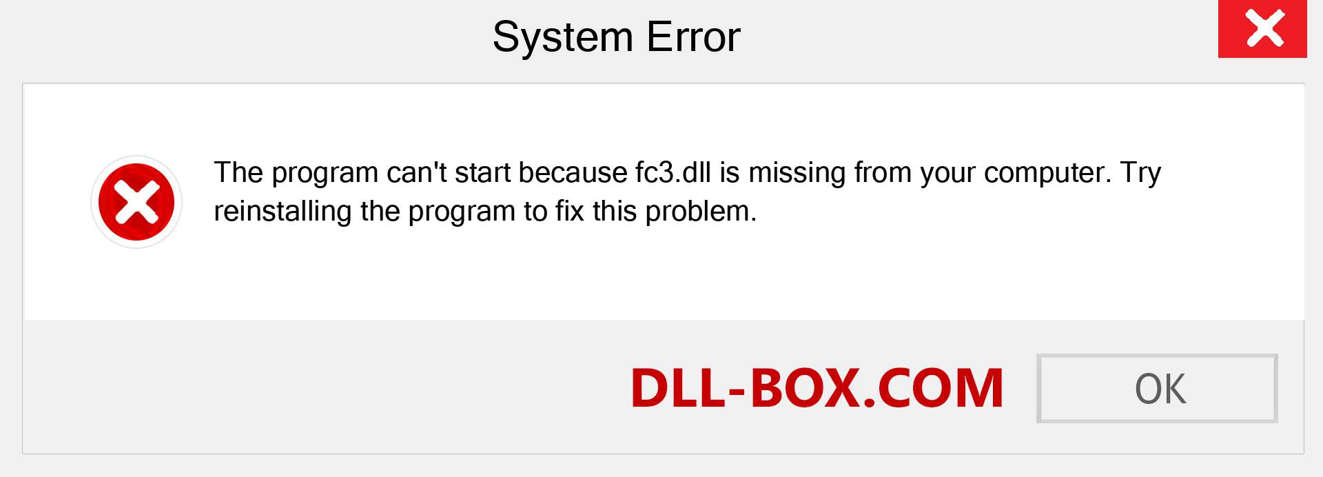  fc3.dll file is missing?. Download for Windows 7, 8, 10 - Fix  fc3 dll Missing Error on Windows, photos, images