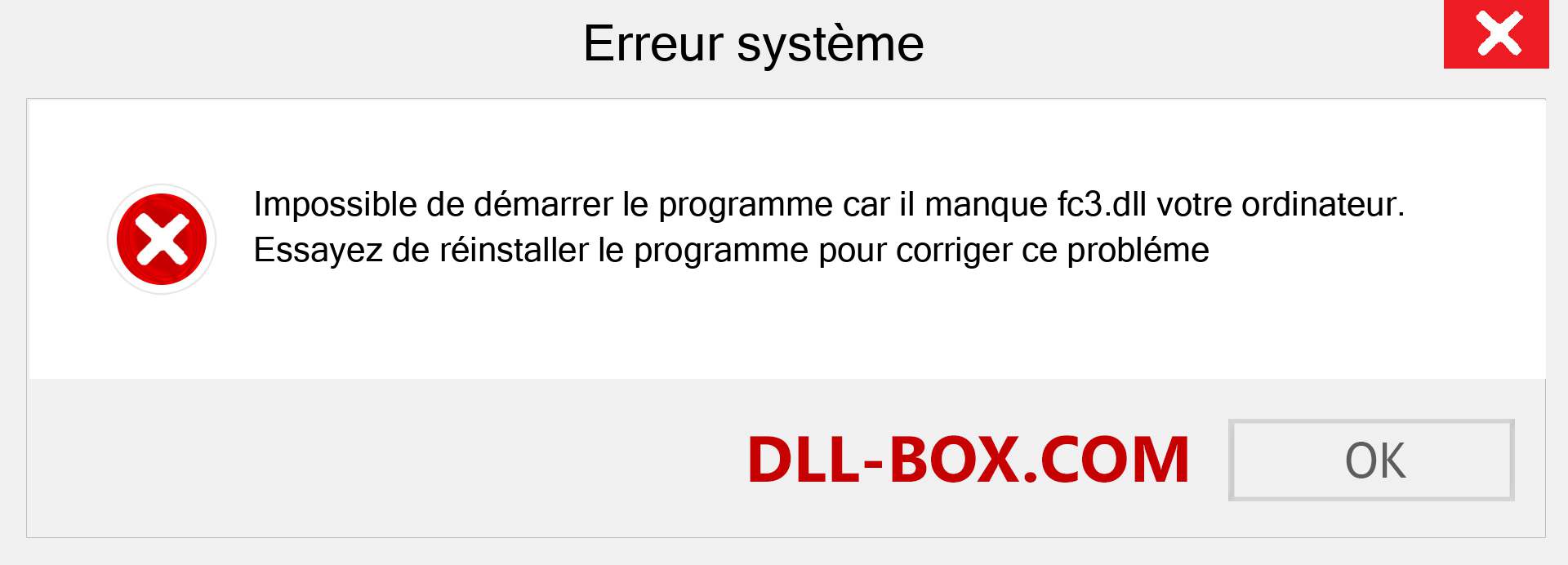 Le fichier fc3.dll est manquant ?. Télécharger pour Windows 7, 8, 10 - Correction de l'erreur manquante fc3 dll sur Windows, photos, images